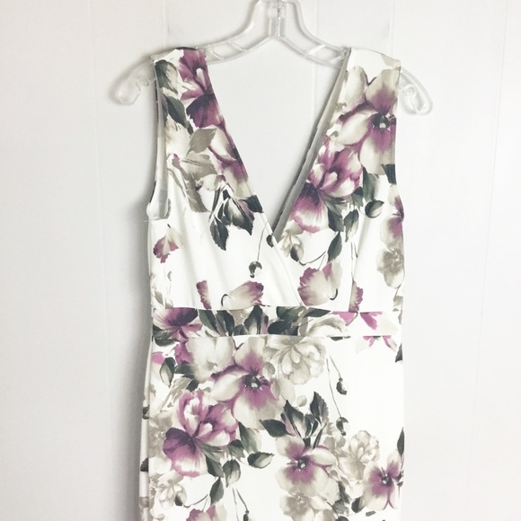 Kim Cine White & Purple Floral Ruffle Dress Size 1X Plus Curve New - Picture 4 of 6